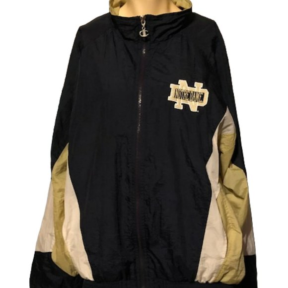 Champion Other - VINTAGE CHAMPION NOTRE DAME FIGHTING IRISH WINDBREAKER JACKET L Black